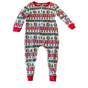 BUC-EES One Piece Long Johns Baby 6-9 Mos Pajamas Holiday Christmas Bucee Beaver